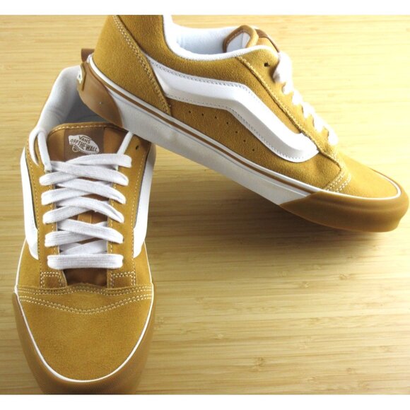 Vans Men's Knu Skool Gum Bumper Honey Yellow Suede Skate Shoes sizes NIB - Picture 4 of 7